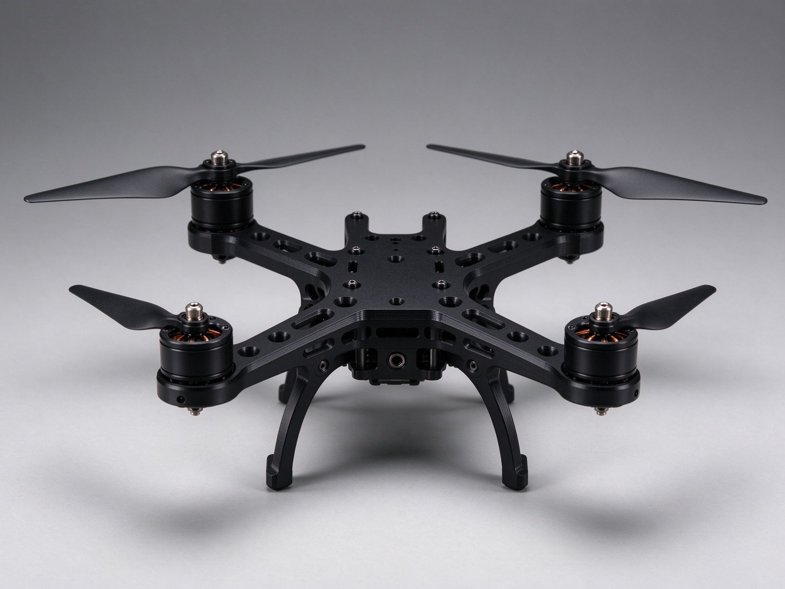 CNC Milled Black Anodized Drone Frame