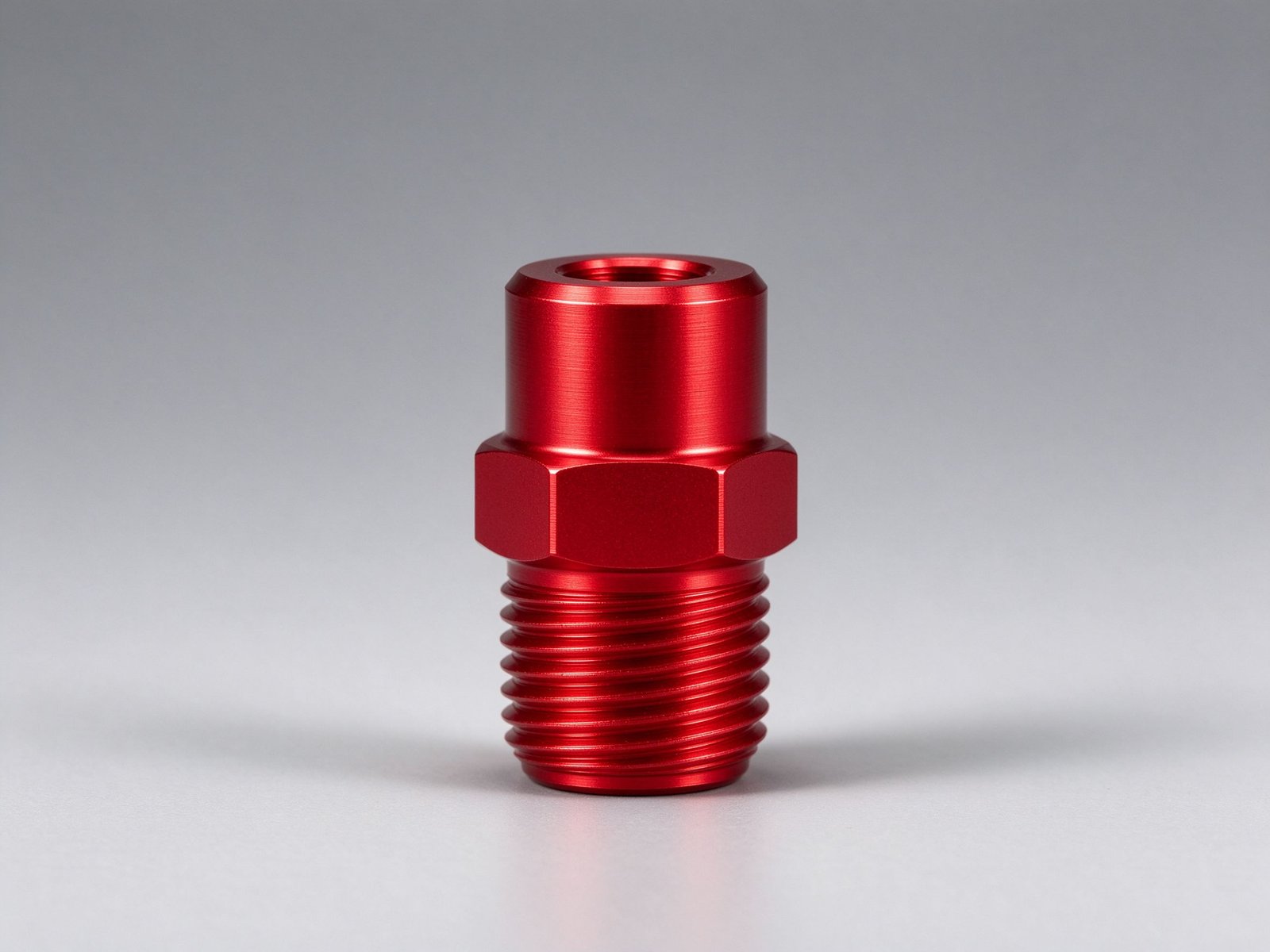CNC Turned Red Anodized Aluminum Connector