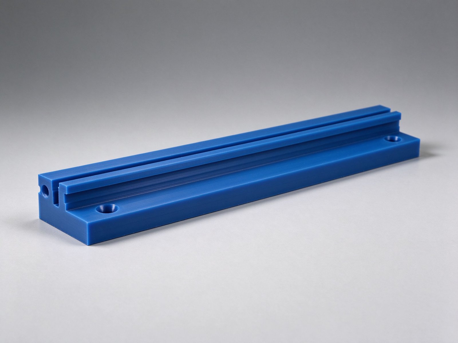 Machined Blue UHMWPE Guide Rail