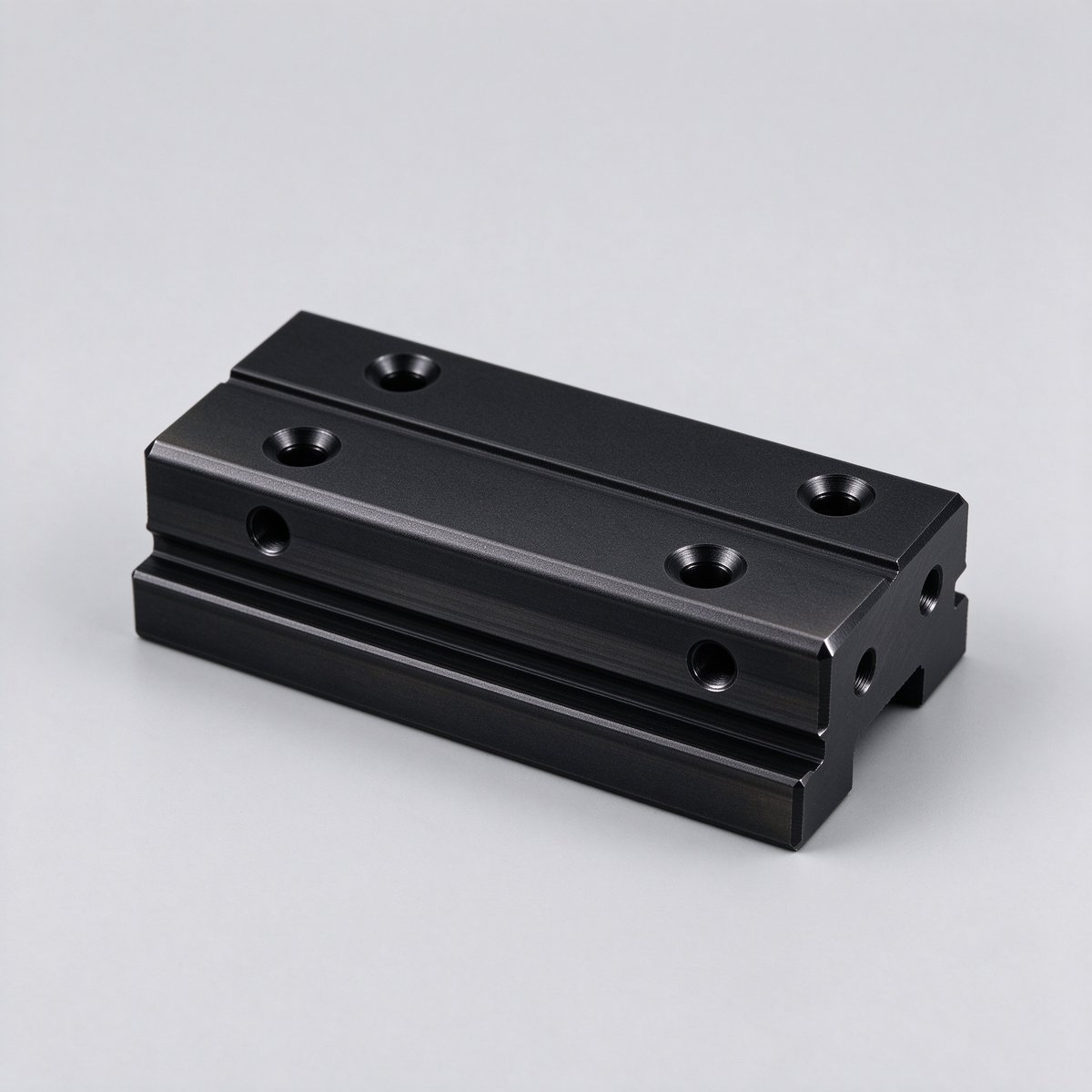 CNC Fraise en Aluminium Plaque a Ailettes Anodisee Noire