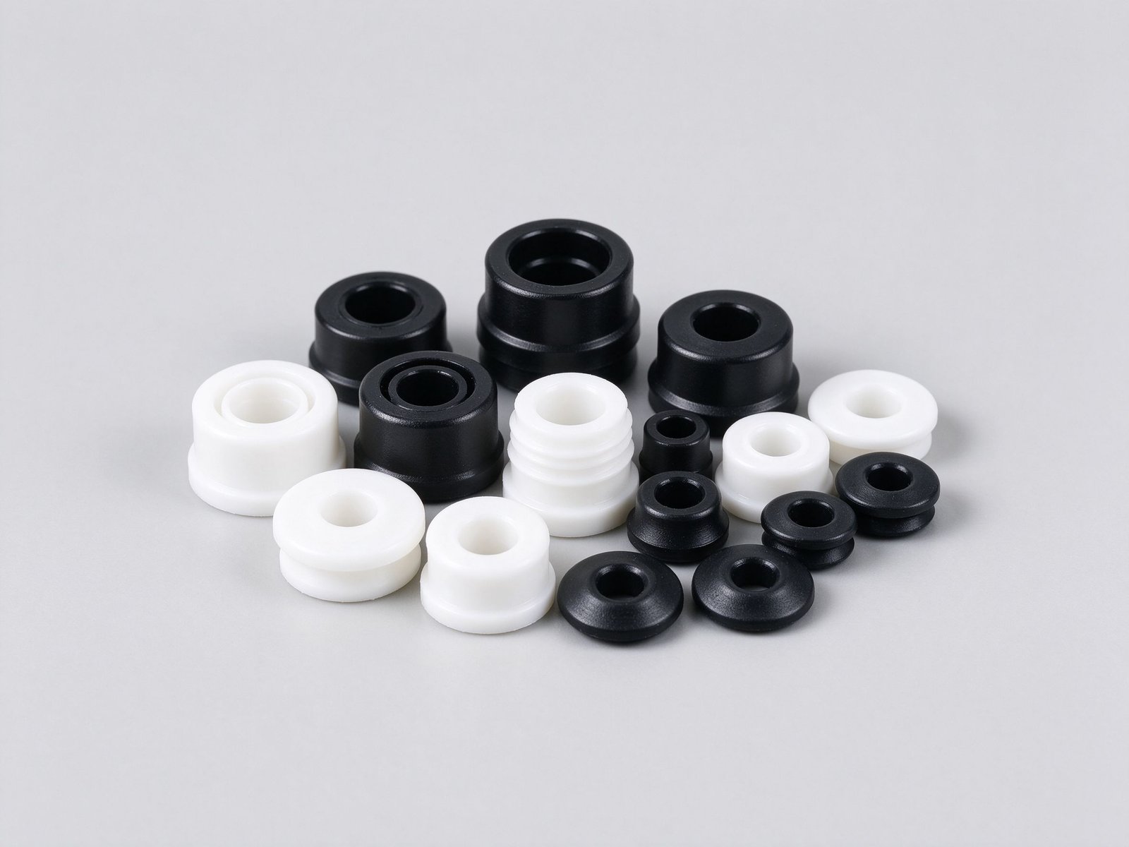 Capuchons et passe-fils en plastique moulés