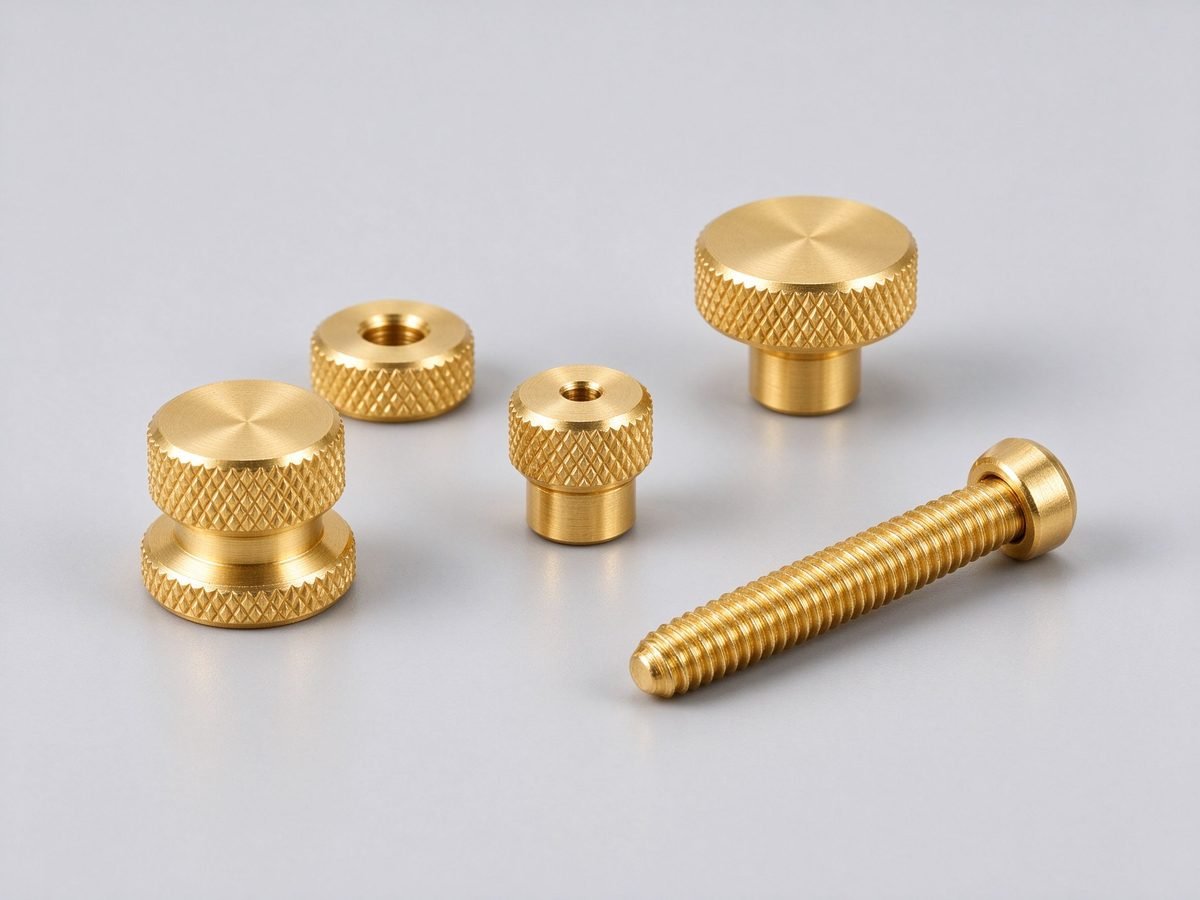 CNC Turned Brass Knurled Knob
