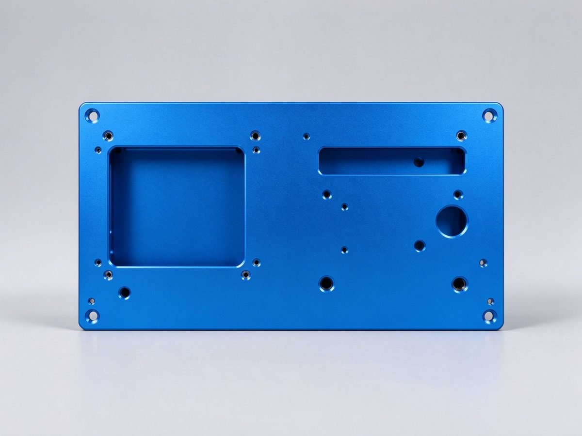 CNC Milled Blue Anodized Panel