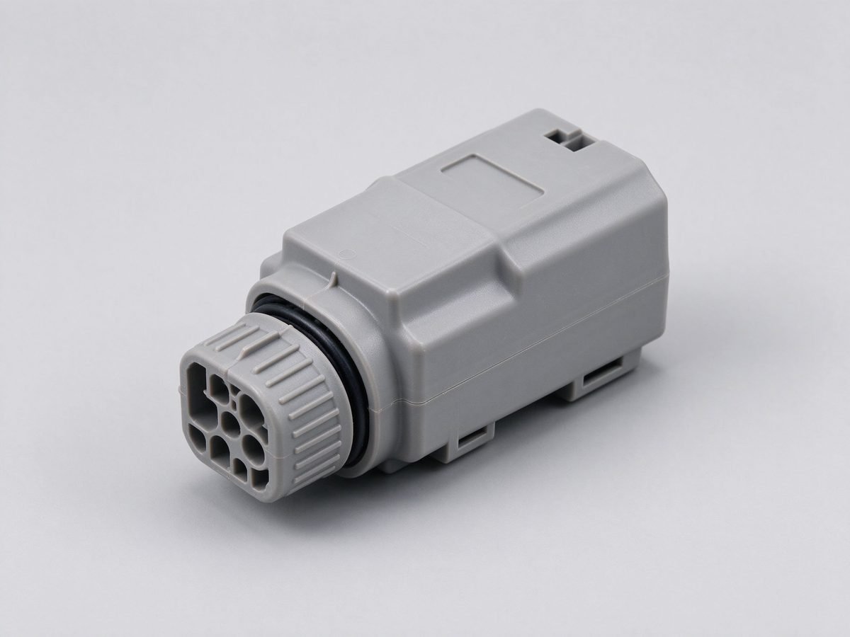 Gray Molded Cable Connector Housing