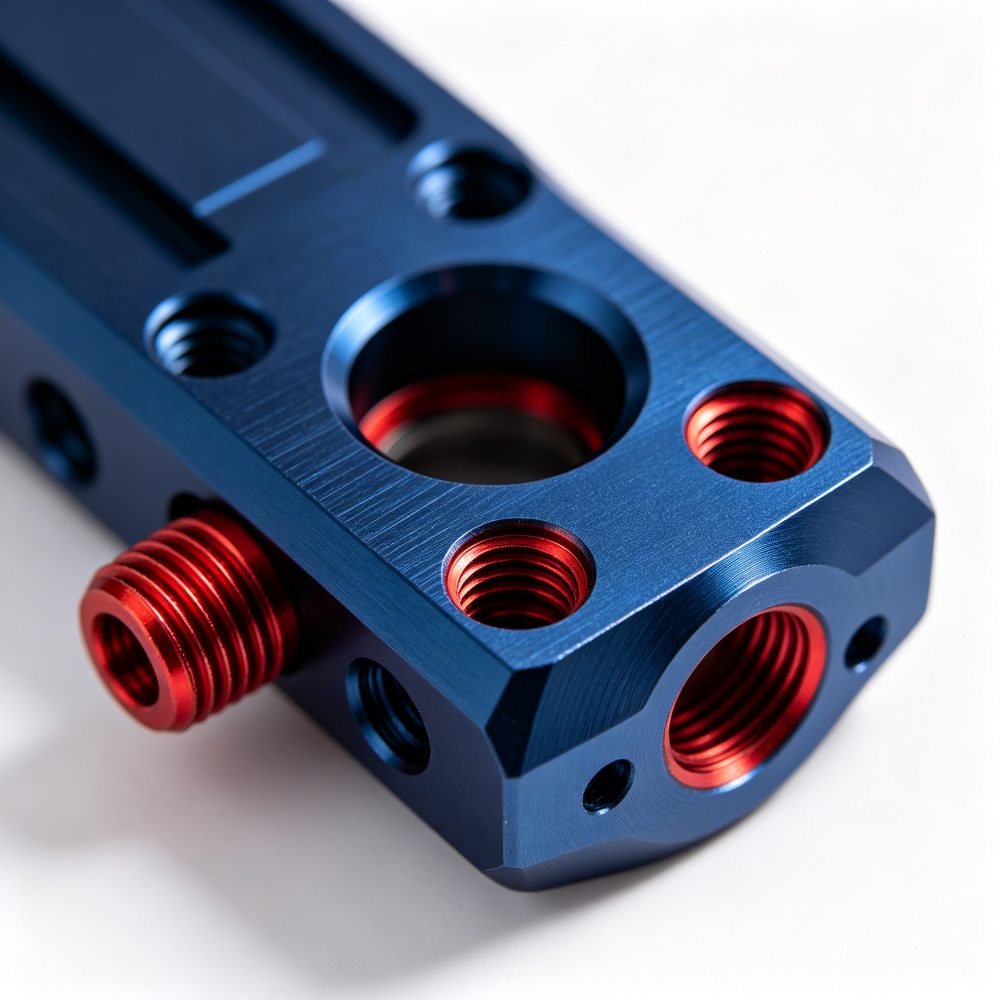 Red & Blue Anodised Precision Components